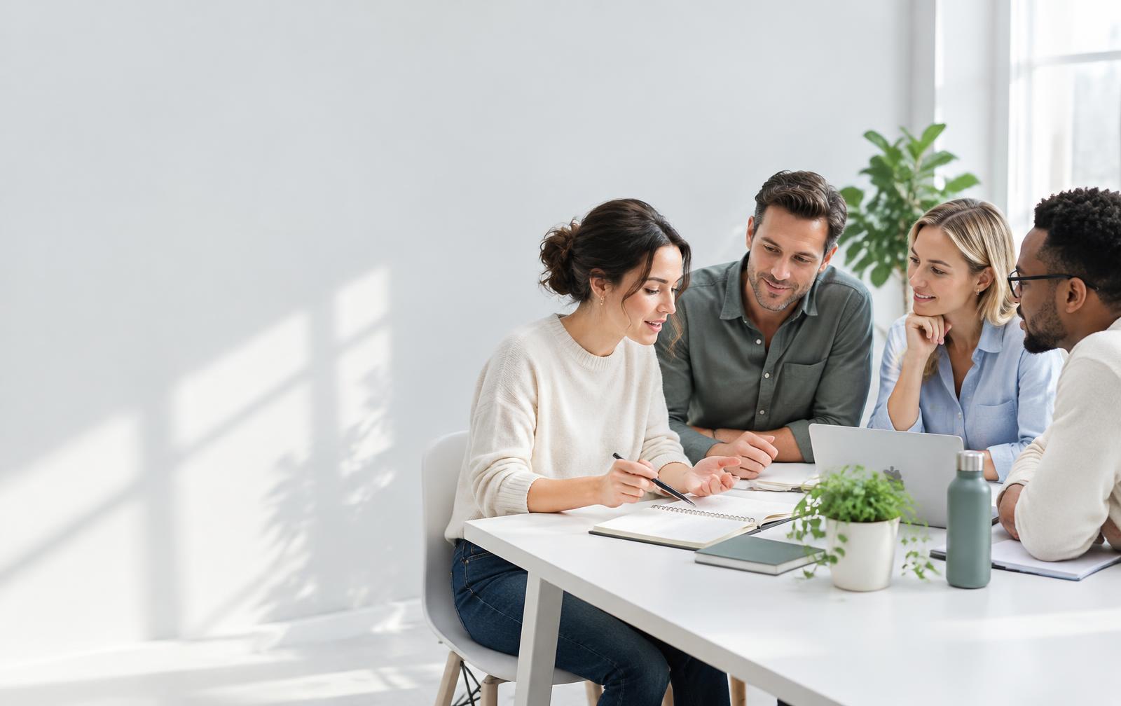 Unternehmer im persönlichen Austausch bei einem gemeinsamen Coaching